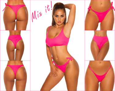 Mix it!!! bikini top met verstelbare bandjes neonfuchsiaroze
